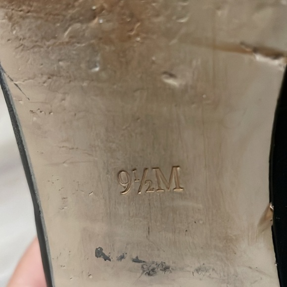 Talbots black Leather Loafers  Flats Womens 9.5 Top tie accent Slip on Casual - Picture 10 of 11